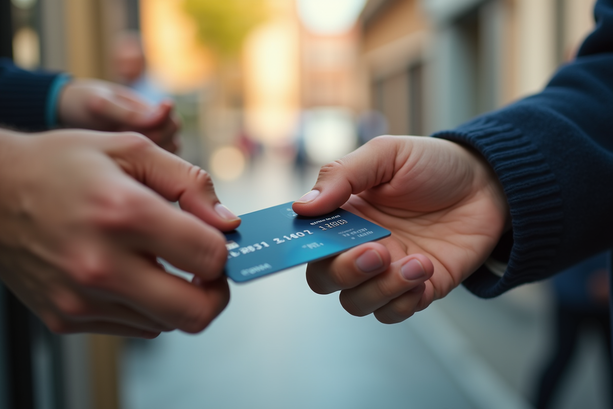 Gros plan sur mains effectuant un paiement sans contact